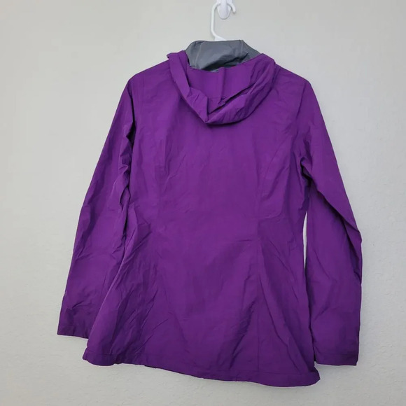 REI Co Op Women's Full Zip Jacket Size S Purple Nylon Hooded Zip Pockets Rain - Picture 4 of 9